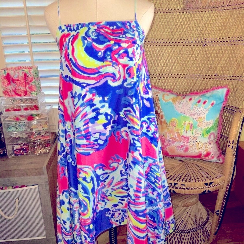 Lilly Pulitzer NWT 🦄 Kimi Silk Dress 🦄 Coastal Retreat Size XXS Holy Grail! - Picture 4 of 15